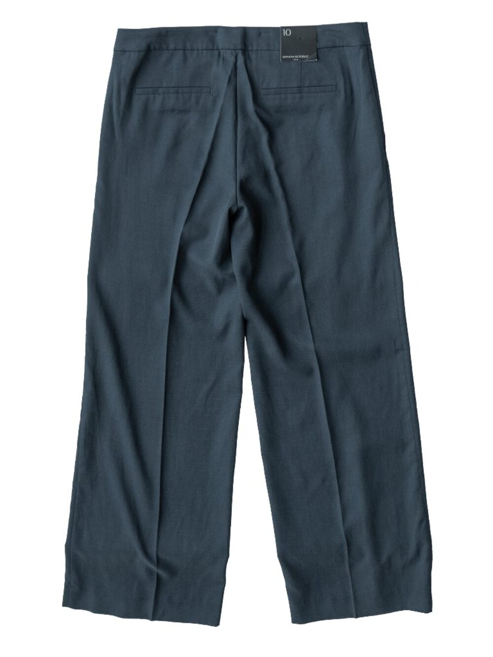 Banana Republic Wide Leg Pants Navy Blue Slub Corporate Drapey Capsule Trouser - Picture 3 of 11